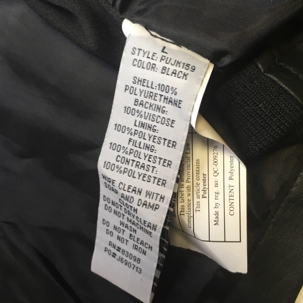 Ci Sono by Cavalini Black Vegan Leather Jacket L - Picture 7 of 8